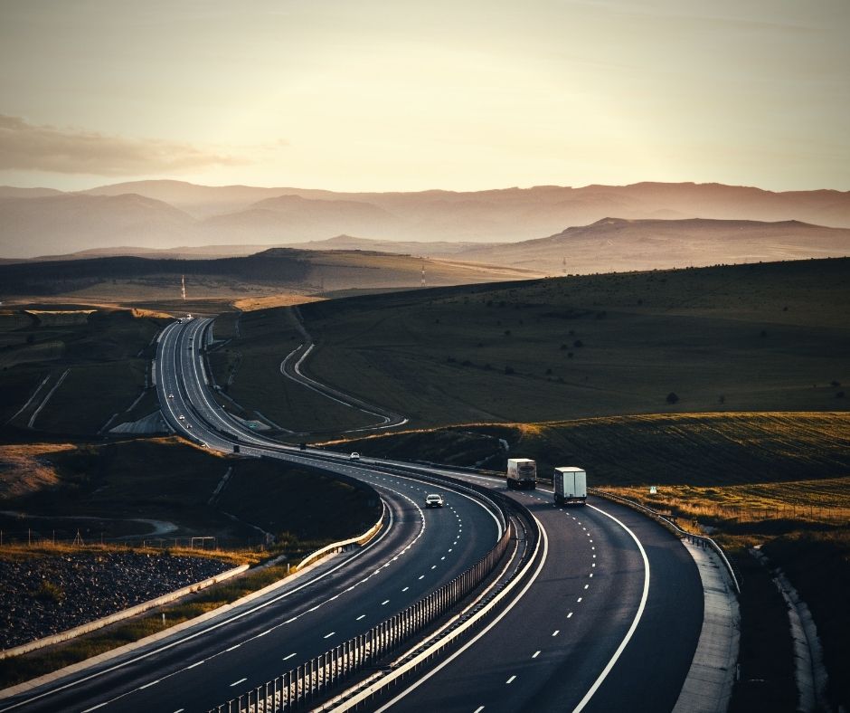 Car on a scenic road